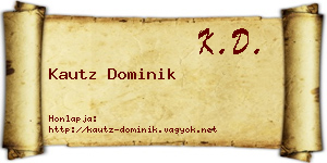 Kautz Dominik névjegykártya